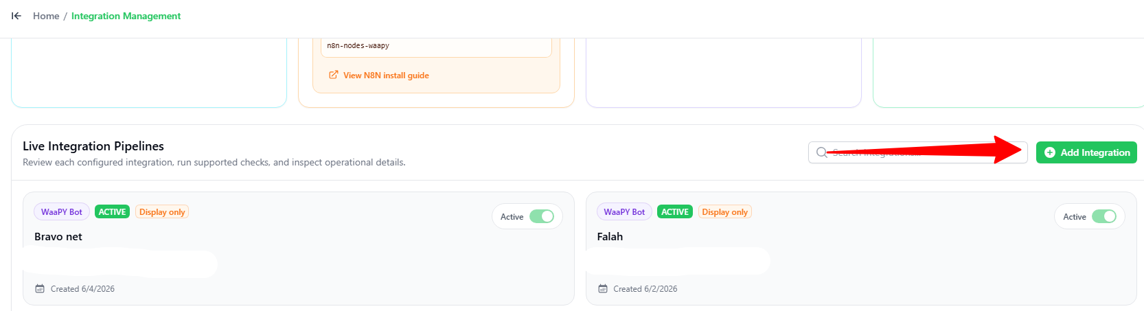 Integrations screenshot 2